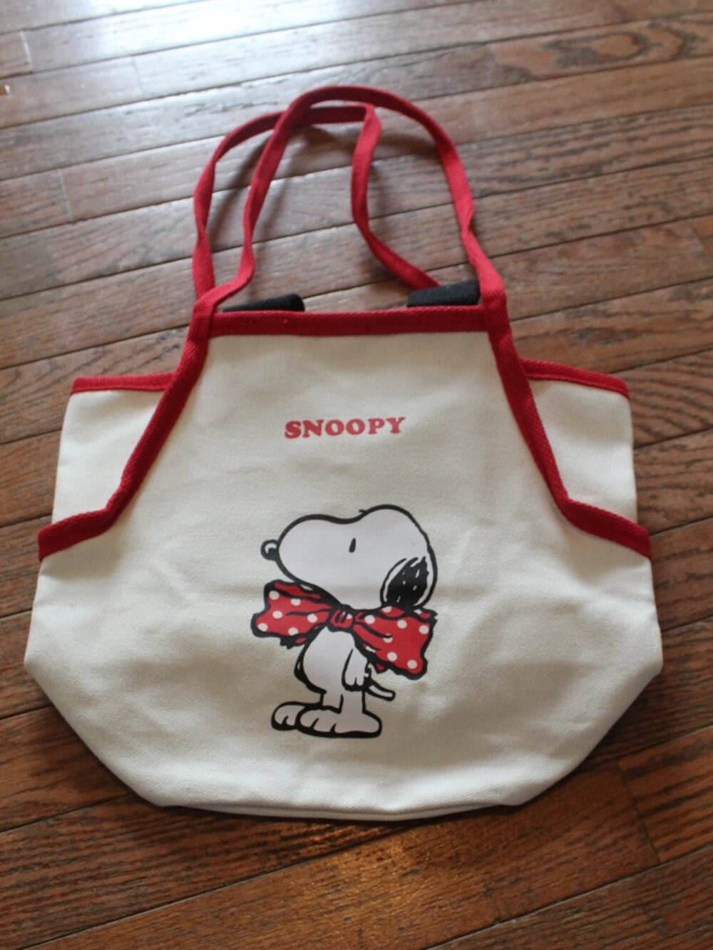 PEANUTS SNOOPY 2-Way Women's Tote Bag Korea Shoulder Bag Handbag Red Bow Snoopy